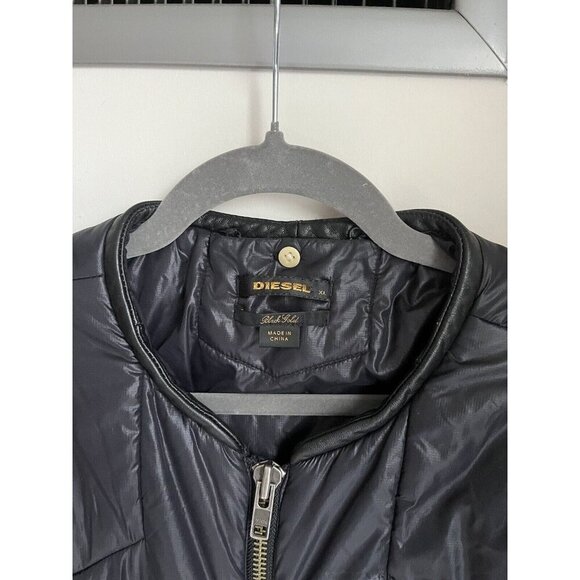 DIESEL BLACK GOLD Men Down Puffer Zip Light Bomber Jacket XL - Picture 3 of 11